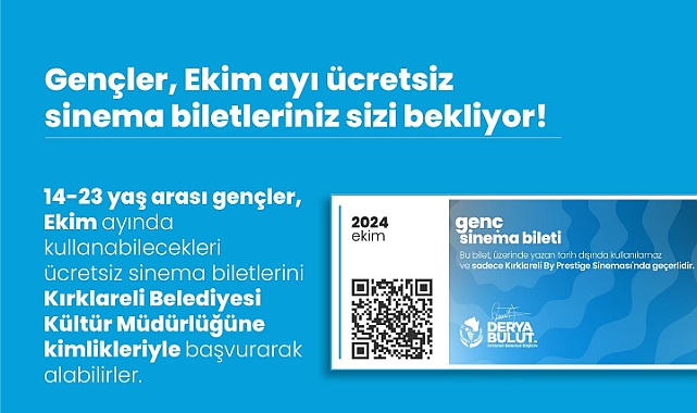Kırklareli'de Gençler İçin Ücretsiz Sinema Biletleri