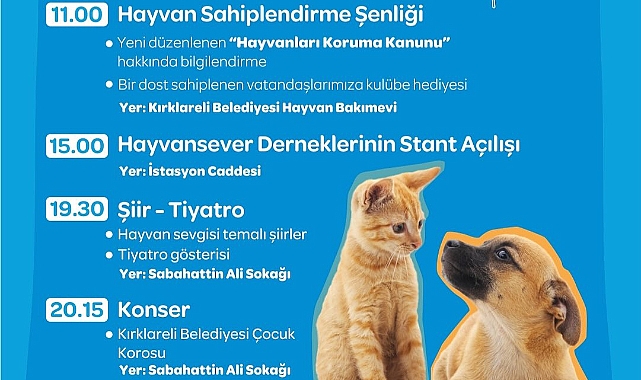 Kırklareli'nde Hayvanları Koruma Günü Etkinliği