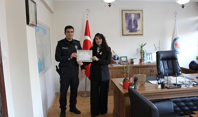 Pehlivanköy Kaymakamı Fatma Ballı’dan Başarı ve Teşekkür Belgesi
