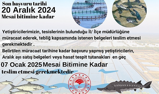Su Ürünleri Yetiştiriciliği Destek Programı Başlıyor