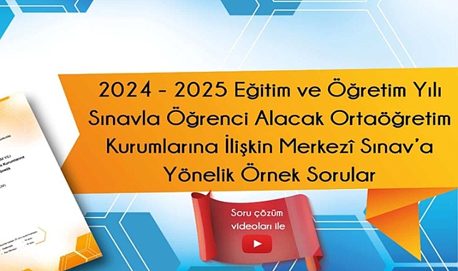 LGS MERKEZÎ SINAVINA YÖNELİK YENİ ÖRNEK SORULARI YAYIMLANDI