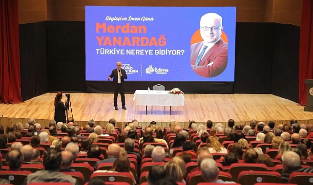 ÜNLÜ TELEVİZYONCU VE YAZAR MERDAN YANARDAĞ EDİRNE’DE YOĞUN İLGİYLE KARŞILANDI