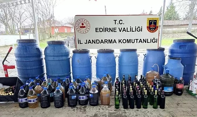 Edirne'de 1560 litre 'sahte şarap' ele geçirildi