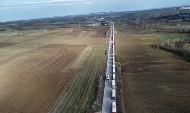 Hamzabeyli Sınır Kapısı'nda 31 kilometre TIR kuyruğu