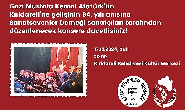 Kırklareli'nde Atatürk'ün Sevdiği Şarkılar ve Türküler Konseri