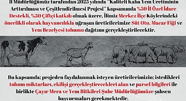 Kırklareli'nde Kaba Yem Üretimi Artırılacak: Tohum Dağıtımı Başlıyor