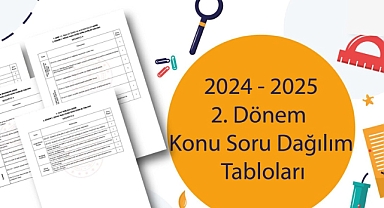 İKİNCİ DÖNEM ORTAK YAZILI SINAVLARA YÖNELİK ÖRNEK "KONU SORU DAĞILIM TABLOLARI" YAYIMLANDI