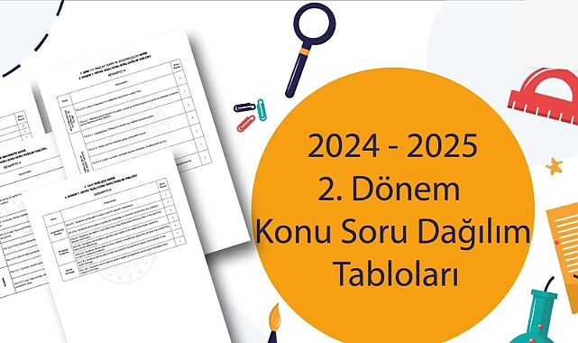 İKİNCİ DÖNEM ORTAK YAZILI SINAVLARA YÖNELİK ÖRNEK "KONU SORU DAĞILIM TABLOLARI" YAYIMLANDI