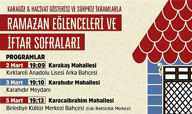 Kırklareli Belediyesi Ramazan Eğlenceleri Başlıyor