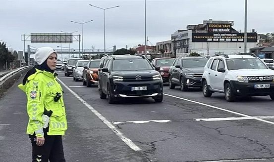 Tekirdağ-İstanbul kara yolunda trafik denetimler artırıldı