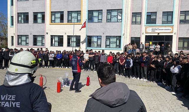 Vize’de Öğrencilere Yangın Tatbikatıyla Bilinçlendirme