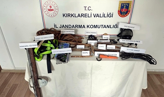 Kırklareli'de kaçak kazı yapan 9 şüpheli yakalandı