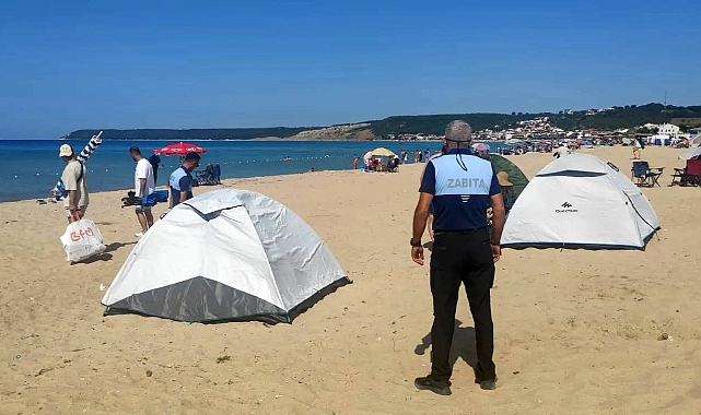 Saros Körfezi’nde sahillere izinsiz kurulan çadırlar kaldırıldı