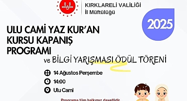 Yaz Kuran Kursları Bilgi Yarışması'nda Ödüller Sahiplerini Bulacak