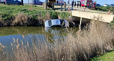 Su kanalına uçan otomobilin sürücüsü öldü