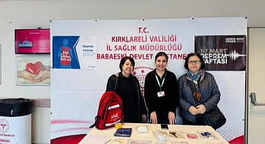 Babaeski Devlet Hastanesi'nden Deprem Haftası'nda Farkındalık Çalışması