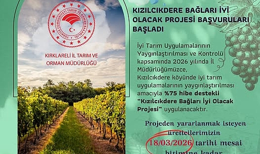 Kızılcıkdere'de Bağcılık İçin %75 Hibeli Destek Projesi