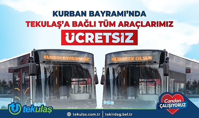 Kurban Bayramı’nda Tekirdağ’da Ulaşım Ücretsiz Olacak