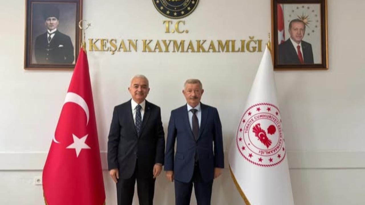 Kırklareli Valisi Uğur Turan’dan Keşan Kaymakamı Aziz Mercan’a Ziyaret