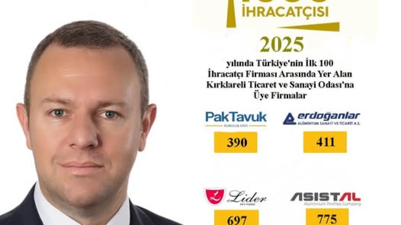 Kırklareli Firmaları TİM’in İlk 1000 İhracatçı Listesinde Yerini Aldı