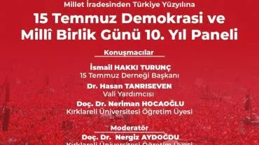 Kırklareli Üniversitesi'nde 15 Temmuz Paneli Düzenlenecek